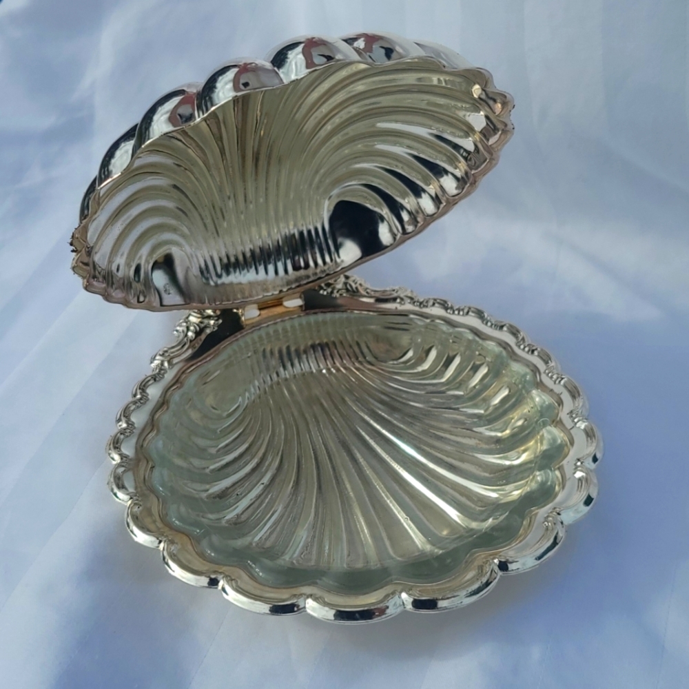 Vintage Silver Sea Shell Trinket Dish